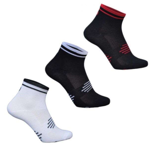Ventoux - 3 par Coolmax Socks hvid sort rød | Socks 3 par Ventoux Coolmax Bike Socks, hvid+sort+rød | Socks